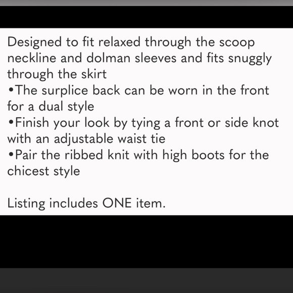 🥀 Gray Knit Wrap Top Reversible Dress, Sz Med, New 🥀 - Picture 10 of 11